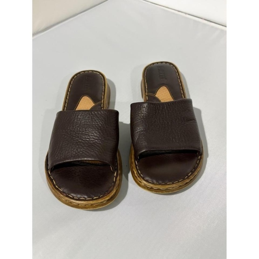 Born Men's Black Leather Slide Sandals